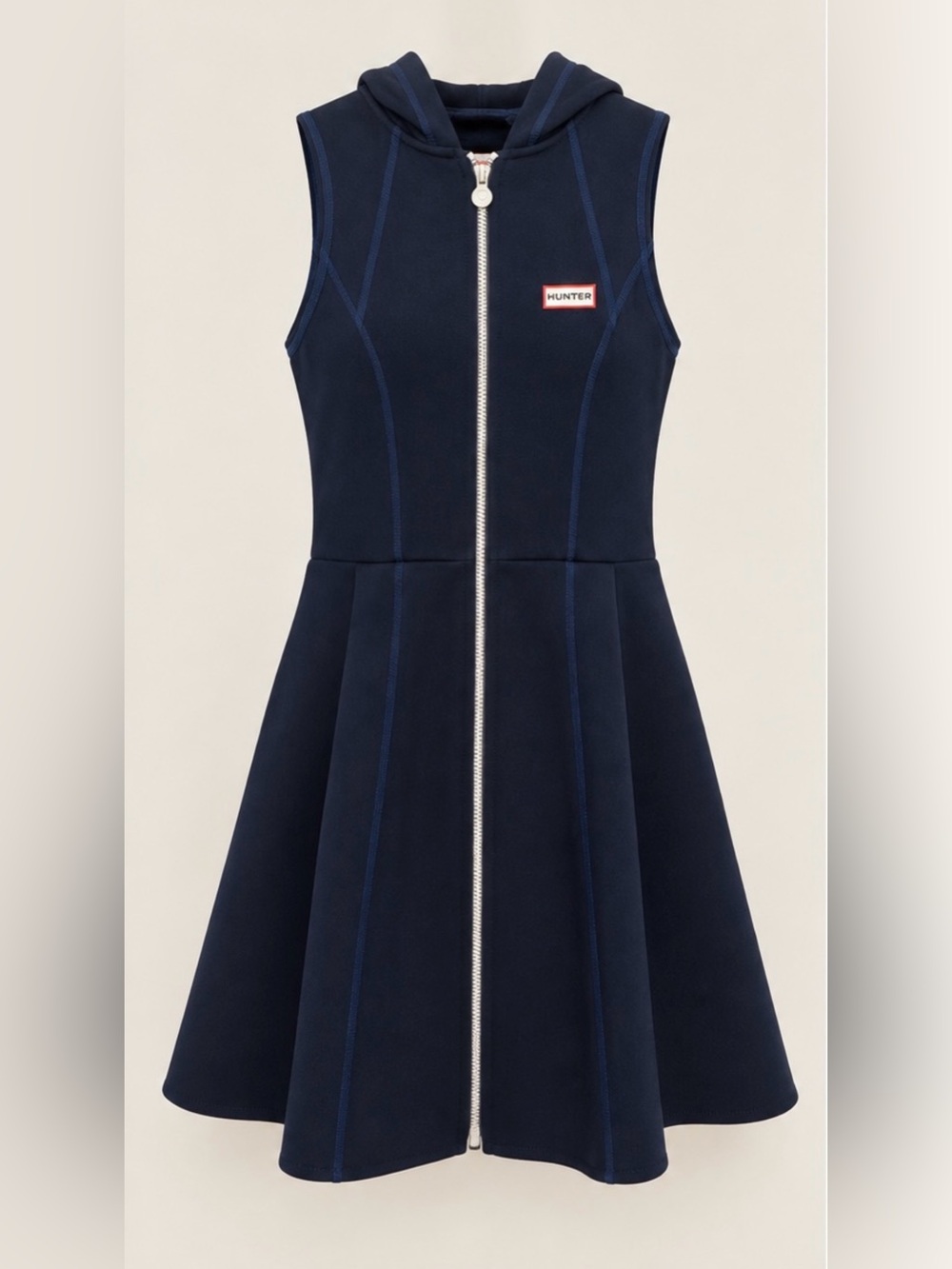 RARE Hunter x Target Navy Blue Sleeveless Hooded Scuba Dress - Size Small